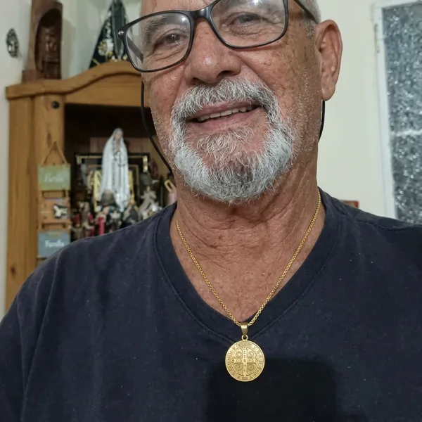 Robert S. wearing the Saint Benedict Necklace
